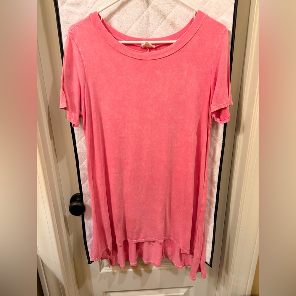 Chic Pink Short Sleeve Women's Top